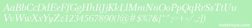 フォントResPublicaItalic – 緑の背景に白い文字
