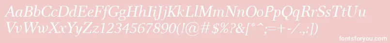 ResPublicaItalic-Schriftart – Weiße Schriften auf rosa Hintergrund