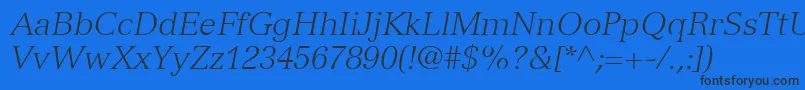 VersaillesLt46LightItalic Font – Black Fonts on Blue Background