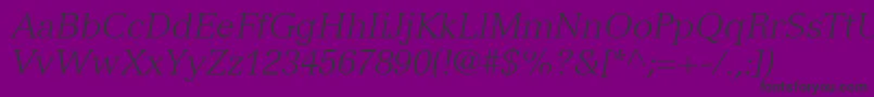 VersaillesLt46LightItalic Font – Black Fonts on Purple Background