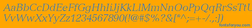 fuente VersaillesLt46LightItalic – Fuentes Azules Sobre Fondo Naranja