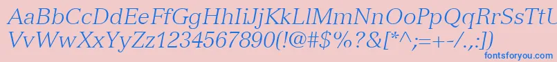 VersaillesLt46LightItalic Font – Blue Fonts on Pink Background