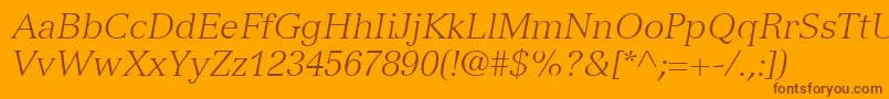 VersaillesLt46LightItalic Font – Brown Fonts on Orange Background