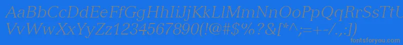 VersaillesLt46LightItalic Font – Gray Fonts on Blue Background