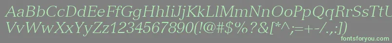 Подробнее о шрифте VersaillesLt46LightItalic Шрифт VersaillesLt46LightItalic – зелёные шрифты на сером фоне