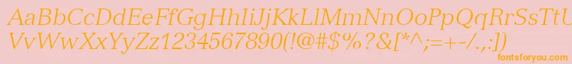 VersaillesLt46LightItalic Font – Orange Fonts on Pink Background