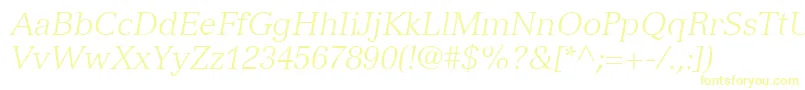 フォントVersaillesLt46LightItalic – 黄色のフォント