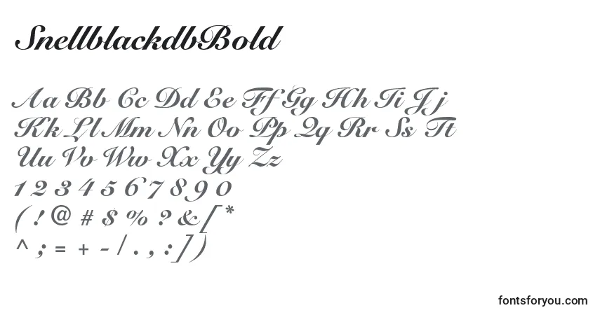 Шрифт SnellblackdbBold – алфавит, цифры, специальные символы