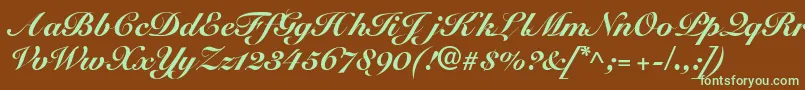 SnellblackdbBold Font – Green Fonts on Brown Background