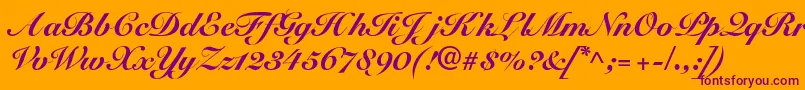 SnellblackdbBold Font – Purple Fonts on Orange Background