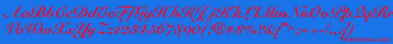 SnellblackdbBold-Schriftart – Rote Schriften auf blauem Hintergrund
