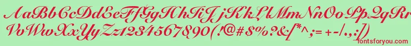 SnellblackdbBold Font – Red Fonts on Green Background