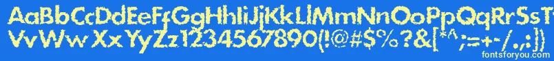 Dsstain1 Font – Yellow Fonts on Blue Background