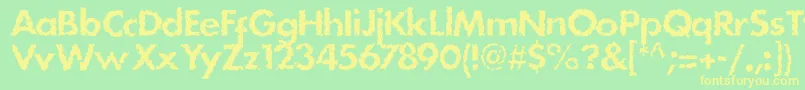 Dsstain1 Font – Yellow Fonts on Green Background