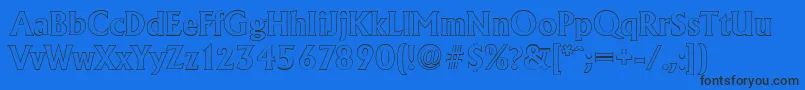 AdelonoutlineBold Font – Black Fonts on Blue Background