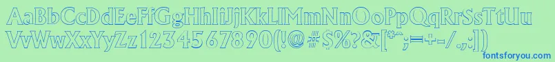 AdelonoutlineBold Font – Blue Fonts on Green Background