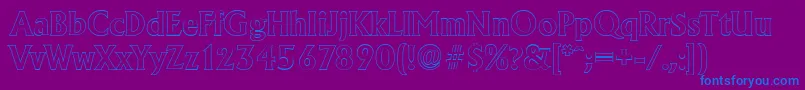 AdelonoutlineBold Font – Blue Fonts on Purple Background