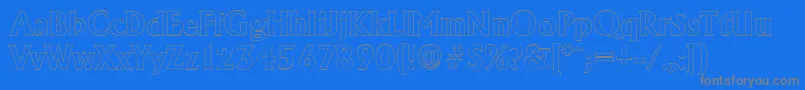 AdelonoutlineBold Font – Gray Fonts on Blue Background