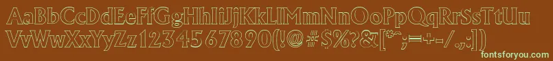 Шрифт AdelonoutlineBold – зелёные шрифты на коричневом фоне