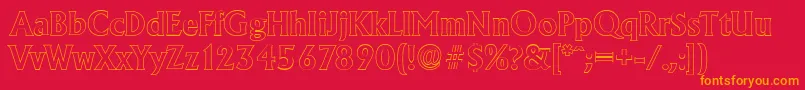 AdelonoutlineBold Font – Orange Fonts on Red Background