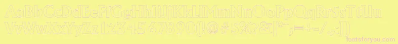AdelonoutlineBold-fontti – vaaleanpunaiset fontit keltaisella taustalla