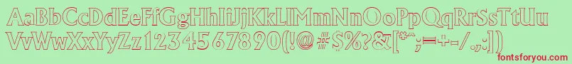 AdelonoutlineBold Font – Red Fonts on Green Background