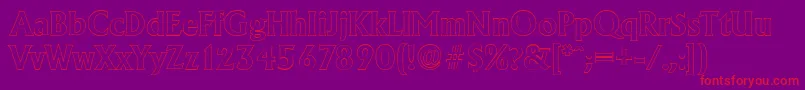 AdelonoutlineBold-Schriftart – Rote Schriften auf violettem Hintergrund