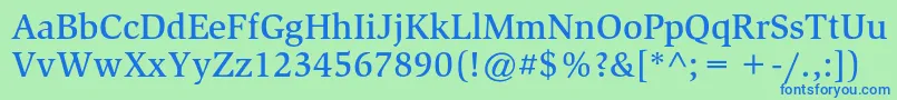 フォントSlimbachstdMedium – 青い文字は緑の背景です。
