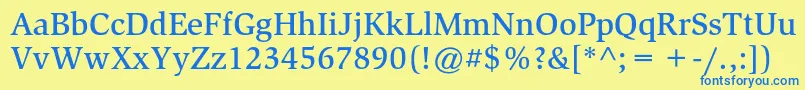 SlimbachstdMedium Font – Blue Fonts on Yellow Background