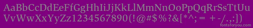 フォントSlimbachstdMedium – 紫の背景に灰色の文字