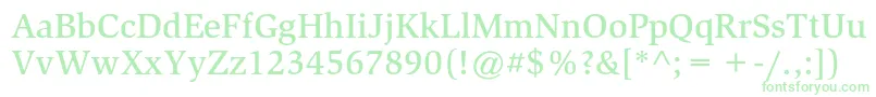フォントSlimbachstdMedium – 白い背景に緑のフォント