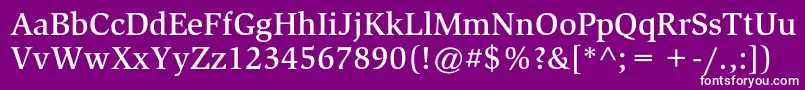 SlimbachstdMedium-Schriftart – Weiße Schriften auf violettem Hintergrund