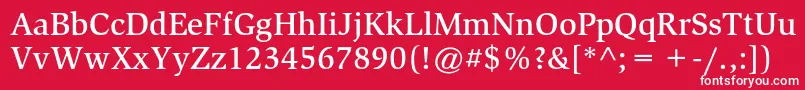 フォントSlimbachstdMedium – 赤い背景に白い文字