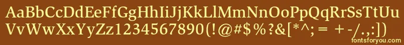 Шрифт SlimbachstdMedium – жёлтые шрифты на коричневом фоне