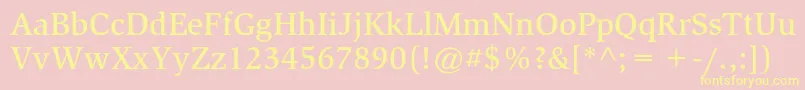 SlimbachstdMedium-Schriftart – Gelbe Schriften auf rosa Hintergrund