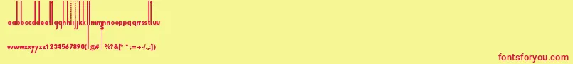 ThiamineRegular Font – Red Fonts on Yellow Background