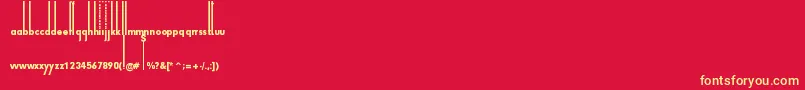 ThiamineRegular-Schriftart – Gelbe Schriften auf rotem Hintergrund