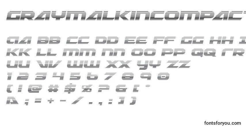 Шрифт Graymalkincompactgrad – алфавит, цифры, специальные символы