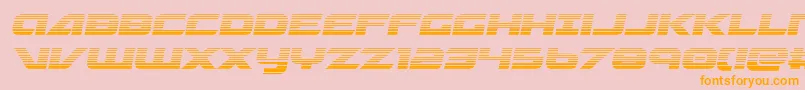 フォントGraymalkincompactgrad – オレンジの文字がピンクの背景にあります。