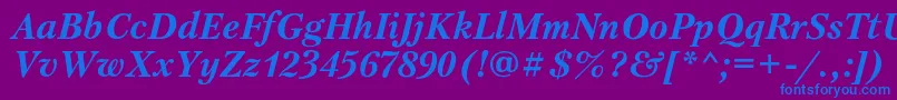 PetersburgcBolditalic Font – Blue Fonts on Purple Background