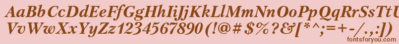 PetersburgcBolditalic Font – Brown Fonts on Pink Background