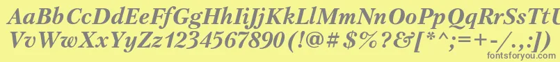 フォントPetersburgcBolditalic – 黄色の背景に灰色の文字