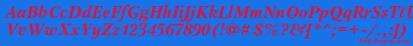 PetersburgcBolditalic Font – Red Fonts on Blue Background