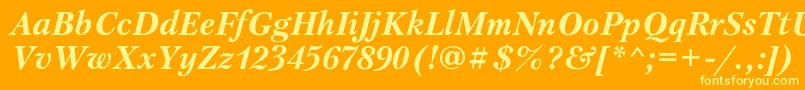 PetersburgcBolditalic Font – Yellow Fonts on Orange Background