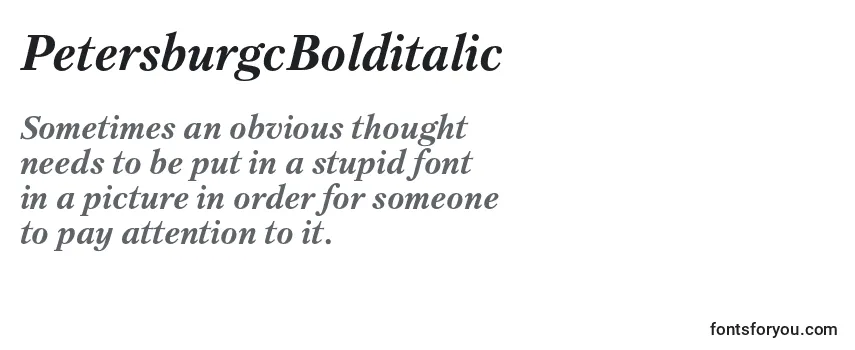 Review of the PetersburgcBolditalic Font