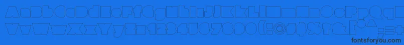 フォントParafuseultrablackoutline – 黒い文字の青い背景
