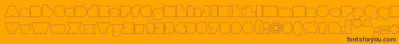 Parafuseultrablackoutline-Schriftart – Schwarze Schriften auf orangefarbenem Hintergrund