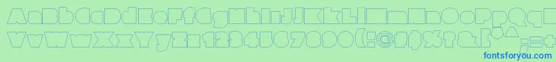 Parafuseultrablackoutline Font – Blue Fonts on Green Background