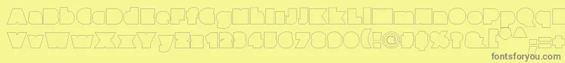 Шрифт Parafuseultrablackoutline – серые шрифты на жёлтом фоне