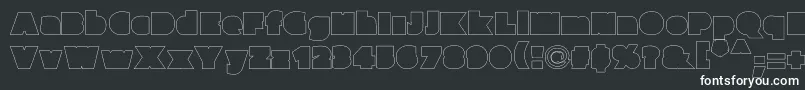 フォントParafuseultrablackoutline – 黒い背景に白い文字
